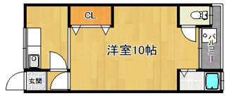 【間取り】 | ハイツ釈迦谷 | 和室から洋室へリフォームしました