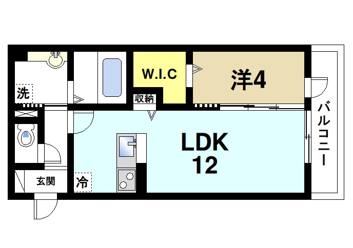 シャン　ドゥ　フルールの間取り|ゆったりと暮らせる1LDKの間取りです。