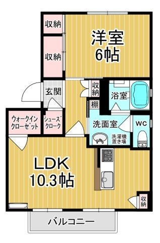 【間取り】 | ラフォーレ・ヴァーグ | カップルさんにオススメのお部屋です♪