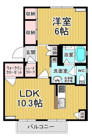 【間取り】 | ラフォーレ・ヴァーグ | カップルさんにオススメのお部屋です♪