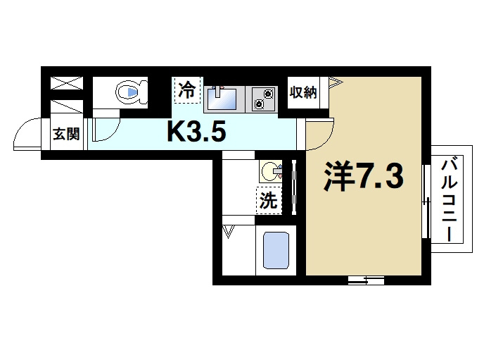 グランドゥール西大寺の間取り|一人暮らしも快適に満喫できる間取りです