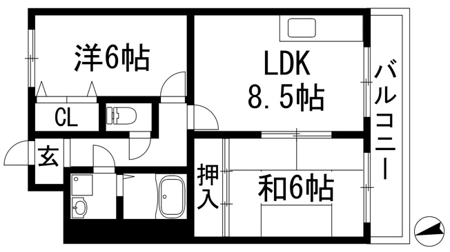【間取り】 | ロードハイツ甲東園