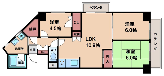 【間取り】 | 天王寺サンハイツ