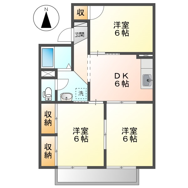 アブニール吉富Ａの間取り