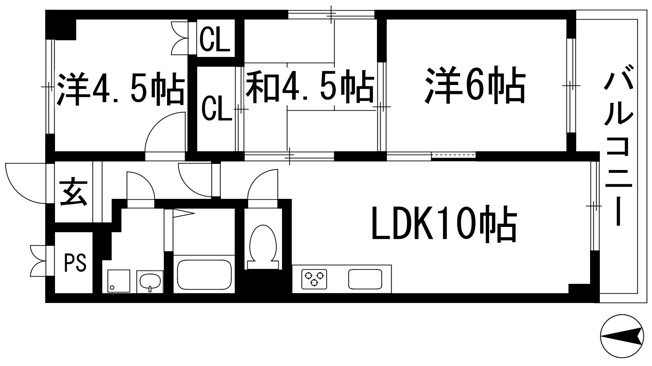 【間取り】 | シャルマン山手（旧ハイツ啓）