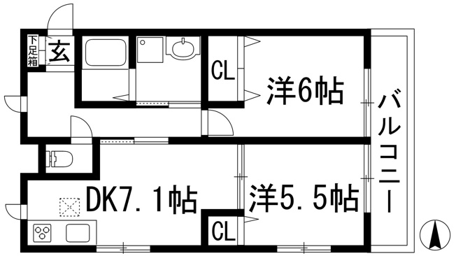 【間取り】 | メイプルコート旭丘A棟