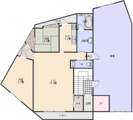 大田　倉庫付住居の間取り