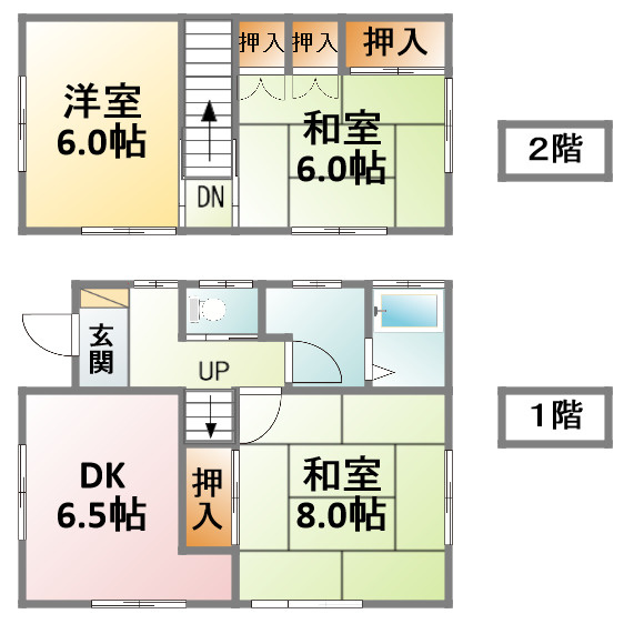茂原市東郷K貸家の間取り|間取りは３ＤＫ♪