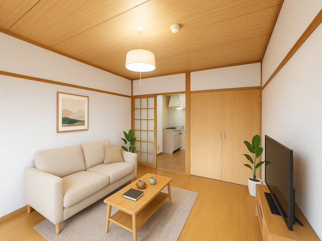 シャトレ信楽の居間・リビング|CGで家具等を配置したもので家具等は含まれません。