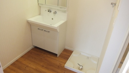Nishifuna Tree Houseの洗面所|便利なシャンプードレッサー付