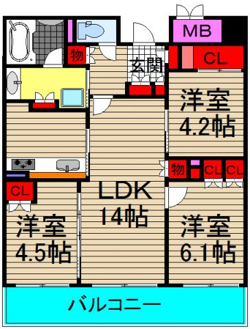 ジオタワー南堀江の間取り