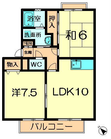 【間取り】 | サンビレッジ学園前東坂