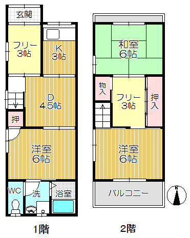 【間取り】 | 南武庫之荘　テラスハウス