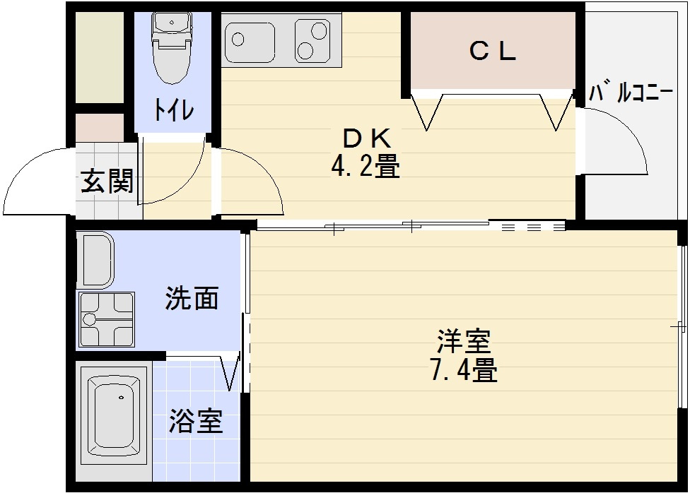 アリーバ上市の間取り|アリーバ上市（１DK）ペット飼育可
