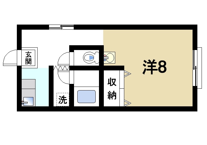 桜館の間取り|お一人暮らしにピッタリの1Rのお部屋です。