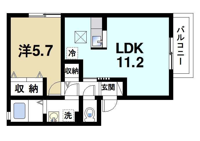 アンテレクテュエルの間取り|1LDKの間取りです。
