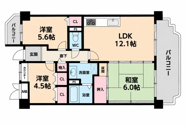 【間取り】 | クレセール阿倍野
