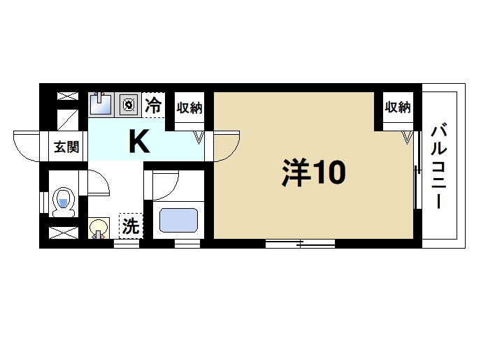ボヌールBの間取り|ワンルームの間取り