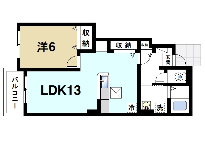 エスポアールT・HⅡの間取り|1LDKの間取り