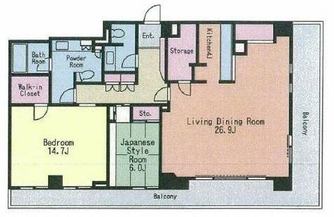 中央区新川１丁目の賃貸マンションの間取り