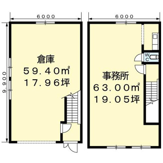 【間取り】 | 温水西２丁目事務所付貸倉庫