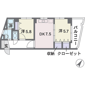 ティ・ファインズ平尾の間取り|ティ・ファインズ平尾（2DK）　間取り