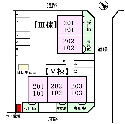 コーポ銀月Ⅲの区画図