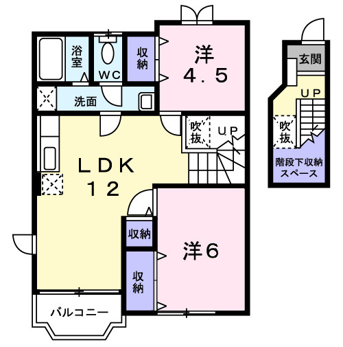 コーポ銀月Ⅲの間取り