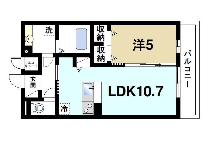 プラナスの間取り|カウンターキッチンの間取りです