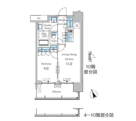 ParkAxis浅草・田原町の間取り|角部屋、ペット可、アップライトピアノ可