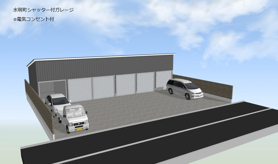 尼崎市水明町21シャッター付ガレージ【管理番号80】の外観|完成イメージ図(外観色はイメージと異なります。)