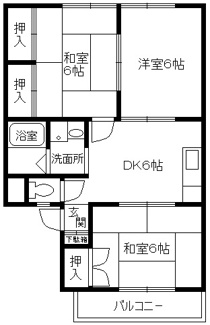 【間取り】 | フローラルシティⅠＤ棟 | 広々３ＤＫタイプ！
