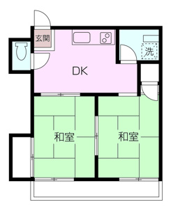 2DKのアパートです！角部屋です