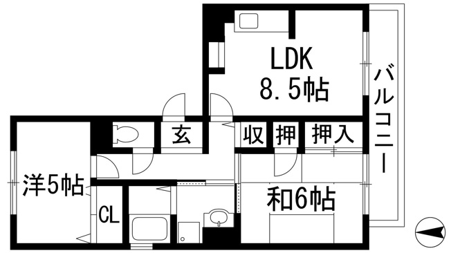 【間取り】 | サンハイツツチタニ