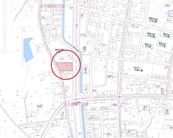 真岡市久下田西６丁目　土地の地図