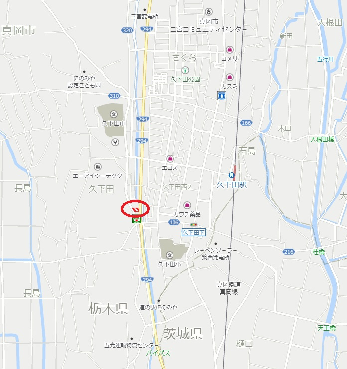 真岡市久下田西６丁目　土地の地図