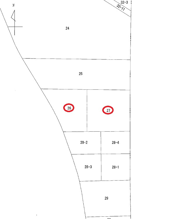 真岡市久下田西６丁目　土地の土地図