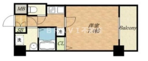 S-RESIDENCE緑橋駅前（エスレジデンス緑橋駅前）　BRAVI不動産の間取り