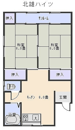 北雄ハイツの間取り