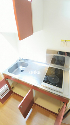 【キッチン】 | 湊町ＬＡ１ | ２口電気コンロ完備