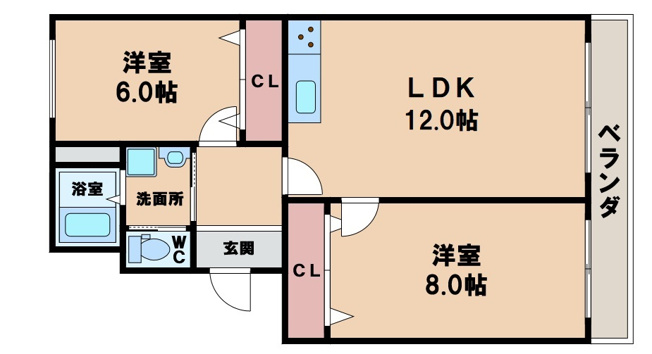 【間取り】 | 天王寺山之手コーポ
