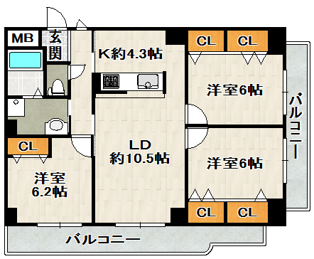 ハビタットセレッソⅢの間取り