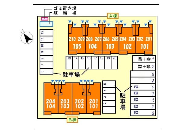 サンパティークAの区画図