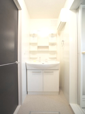 【独立洗面台】 | ラ・カンパーニュＢ | 洗髪洗面化粧台と洗濯機置き場があります♪