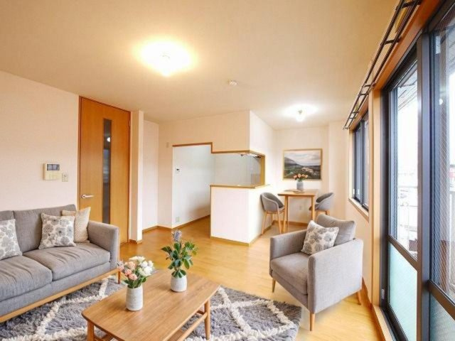 サンクコール朝和　A棟の居間・リビング|CGで家具等を配置したもので家具等は含まれません