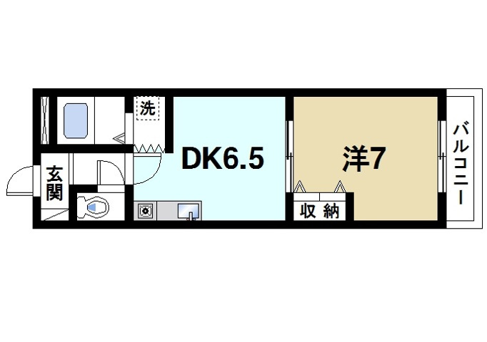ウェストヴィレッジの間取り|1DKの間取り