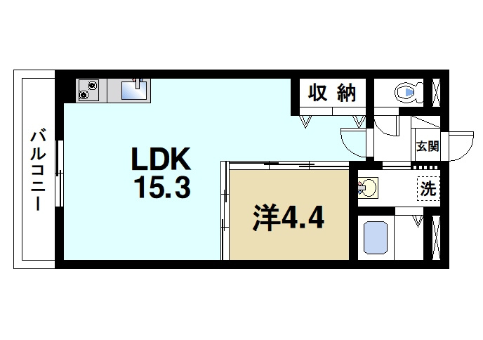 エトワール（大福）の間取り|1LDKの間取りです