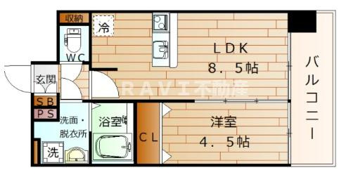 プレサンス玉造駅前　BRAVI不動産の間取り|【プレサンス玉造駅前】間取り