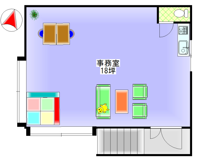 オフィスしらが　事務所の間取り