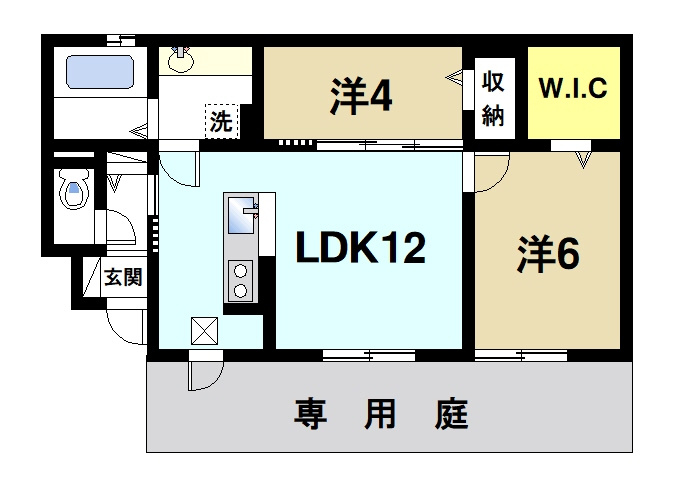 メゾンラフィーネ（外山）の間取り|2LDKのお部屋です